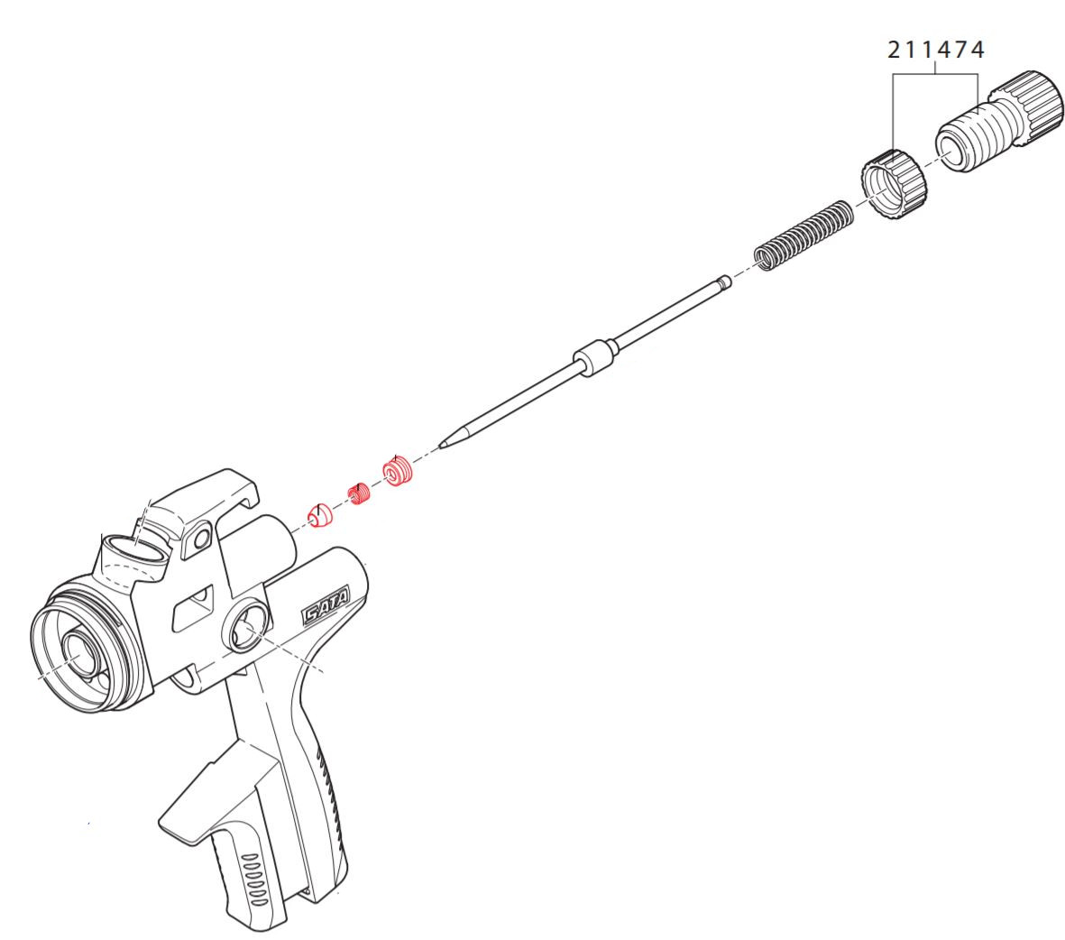 Medžiagos Srauto Kontrolės Counter Nut 211474